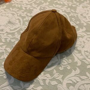 Free People Suede-Look Brown Baseball Cap